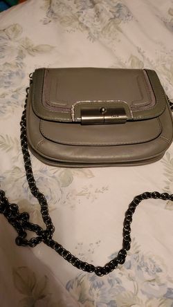 Small grey leather coach purse