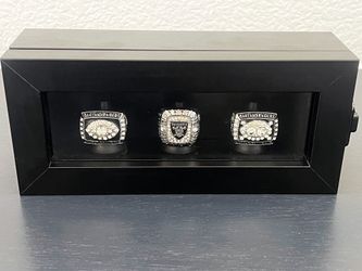3 Raiders Replica Super Bowl Rings With Case