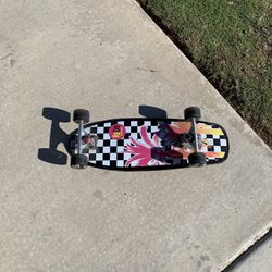 ReDo Skateboard Shorty Cruiser Palm Checkers Skateboard GUC 