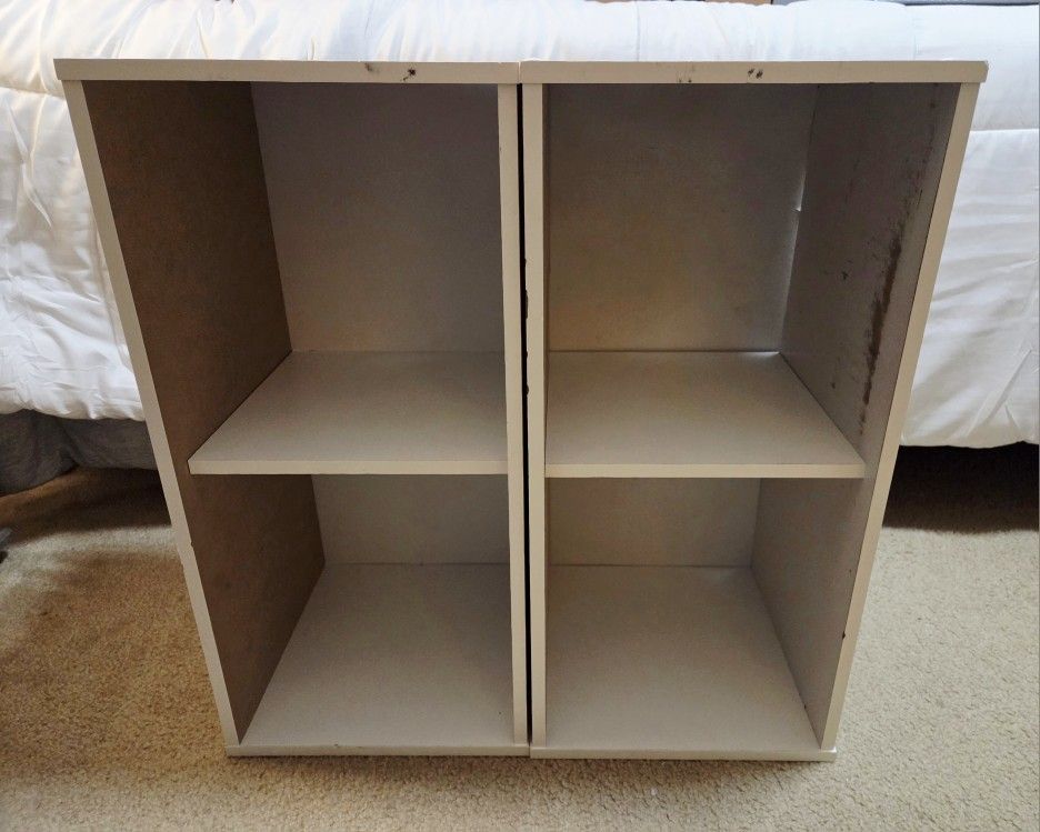 (2) 2 Tier Cubical Storage Shelves - can be used in different positions as shown in pics
