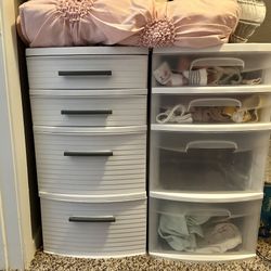 (2) Storage Containers With Drawers