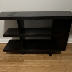 Solid Wood Sidewall Shelf Table Black 