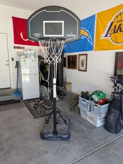 Adjustable height & movable basketball hoop