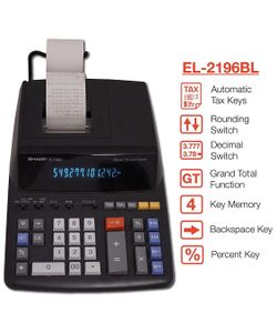 Sharp EL-2196BL 12 Digit Printing Calculator