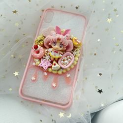 For iPhone XS Max Kawaii Pink Decoden Case 