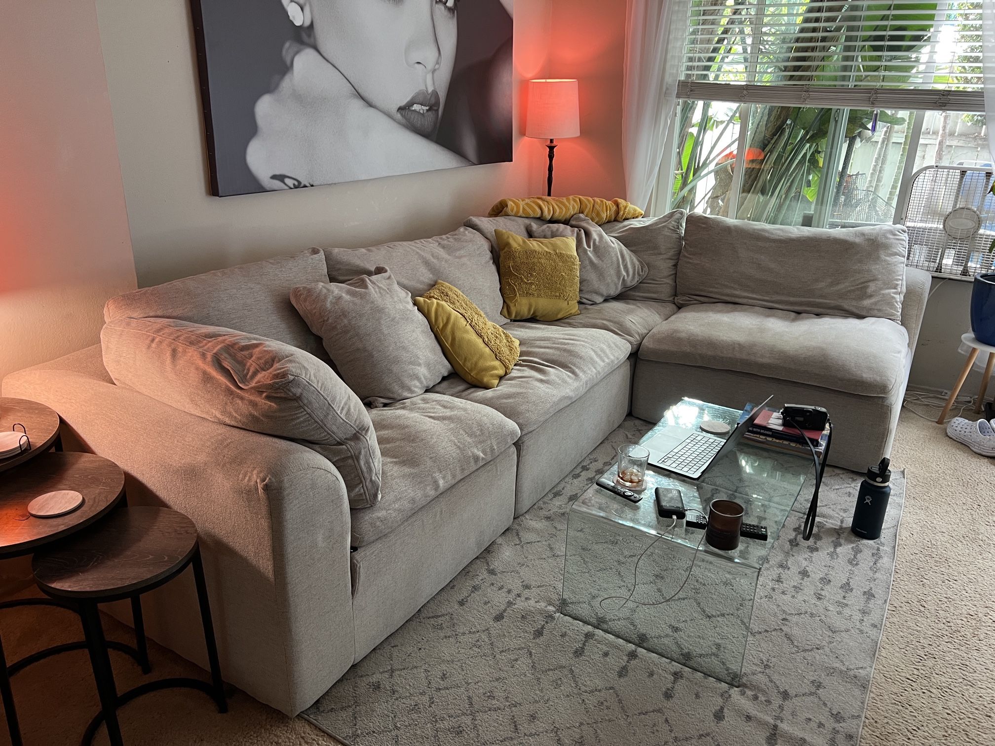 Joybird Sectional Couch - Light Grey