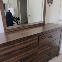 Wooden bedroom set with mattress