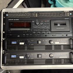 Samson S700 Amp 350w x2,  Tascam CD-A500 CD player + cassette / Samson Graphic Equalizer Dual 15-band graphic EQ.