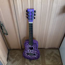 pink purple cheetah guitar
