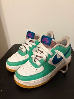 Nike Kids Air Force 1 Low - Teal/Blue/White