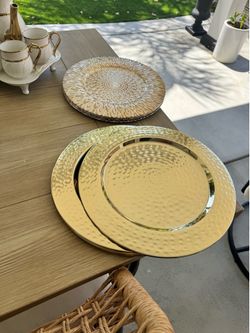 Decorative metal gold plates four piece