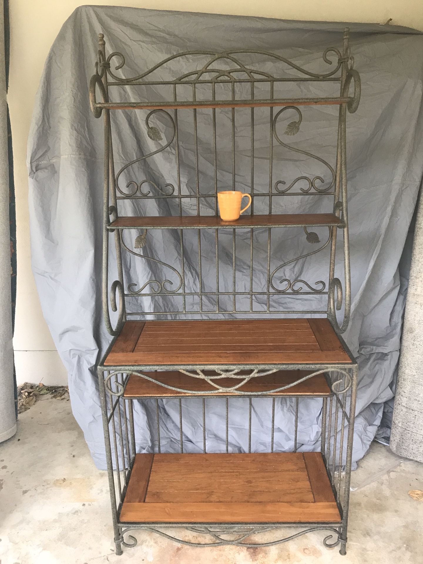 Bakers Rack Wrought Iron & Wood for Sale in Delray Beach, FL OfferUp
