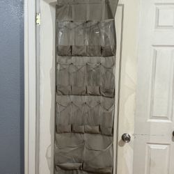 15 Pockets Over The Door Hanging Shoes Organizers ( Gray ).