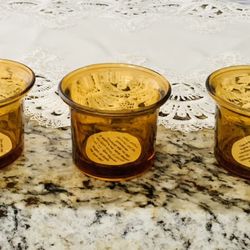 Amber Glass Votive Candle Votives/Holders