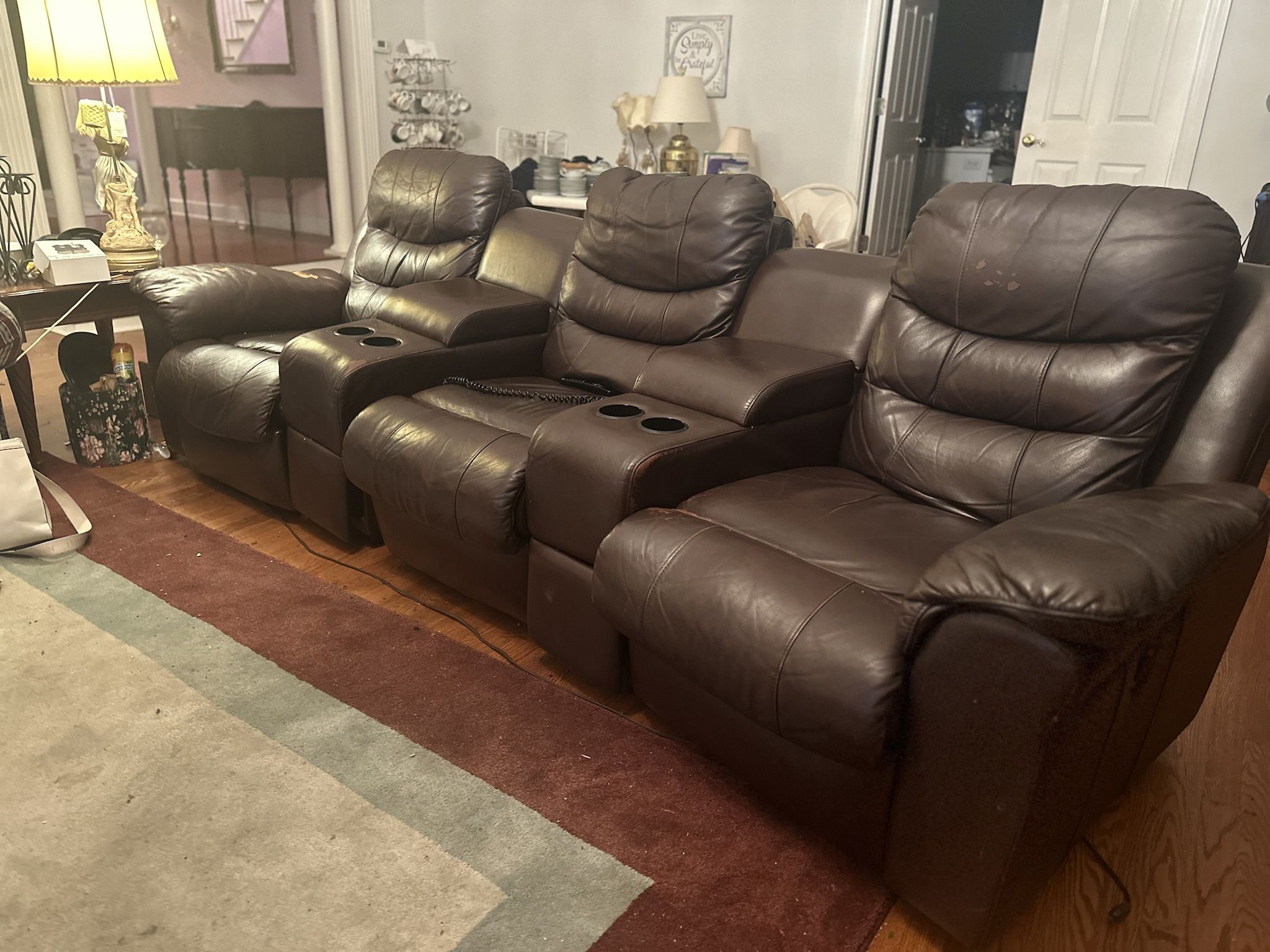 Leather Recliner Couch