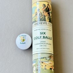 Unopened St. Andrews Scotland Course Souvenir Golf Balls Tube Of Six