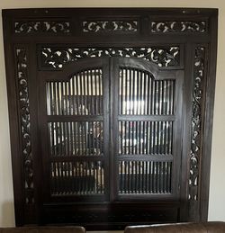 Hand Carved Mahogany Window Mirror