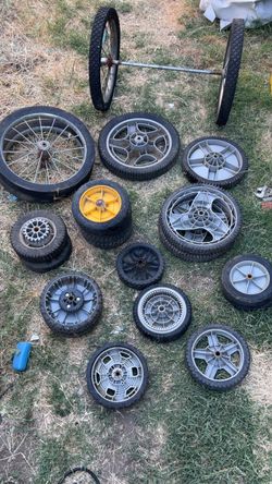Lot of Assorted Small Wheels and Tires