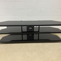 TV Stand Black Metal And Glass 