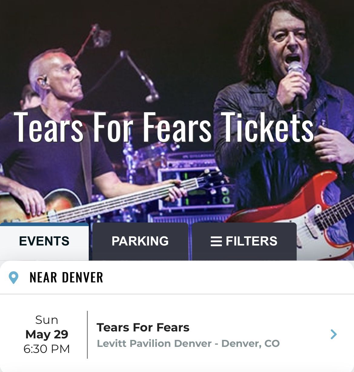 EXPIRED Tears For Fears Concert Tickets