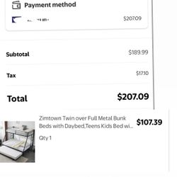 Bunk Bed Frame With Trundle Twin Over Full