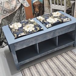 Just Finished This Piece. Many Possibilities. Top Opens For Extra Storage And Table Top