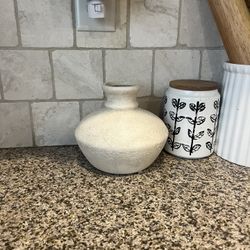 Small White Ceramic  Vase