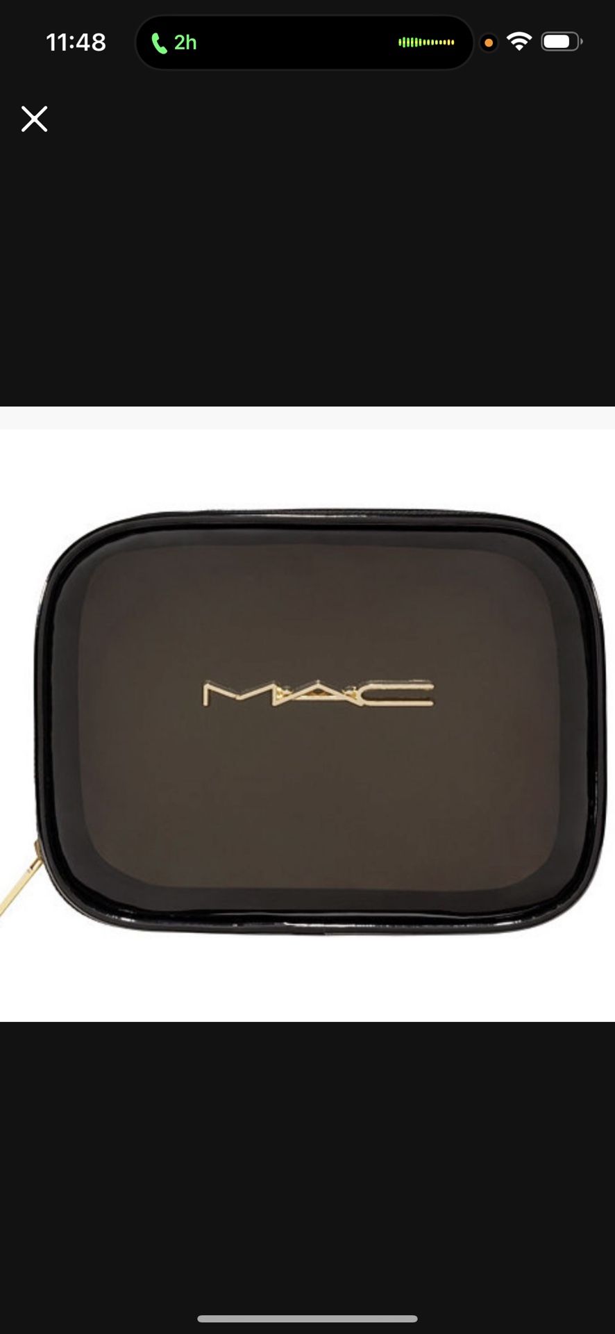 New— Mac Cosmetics Plastic black Pouch