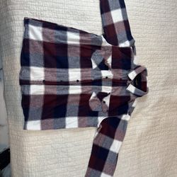 Burgundy Plaid Shirt Size M