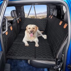 New all leather MAXFUT Dog Back Seat Extender for Truck, Truck Dog Seat Cover Back Seat,Dog Hammock for Truck,Hard Bottom Seat Extender, Pet Seat Cove