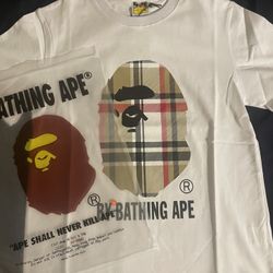 BAPE “Check by Bathing Ape” Tee- White Size M