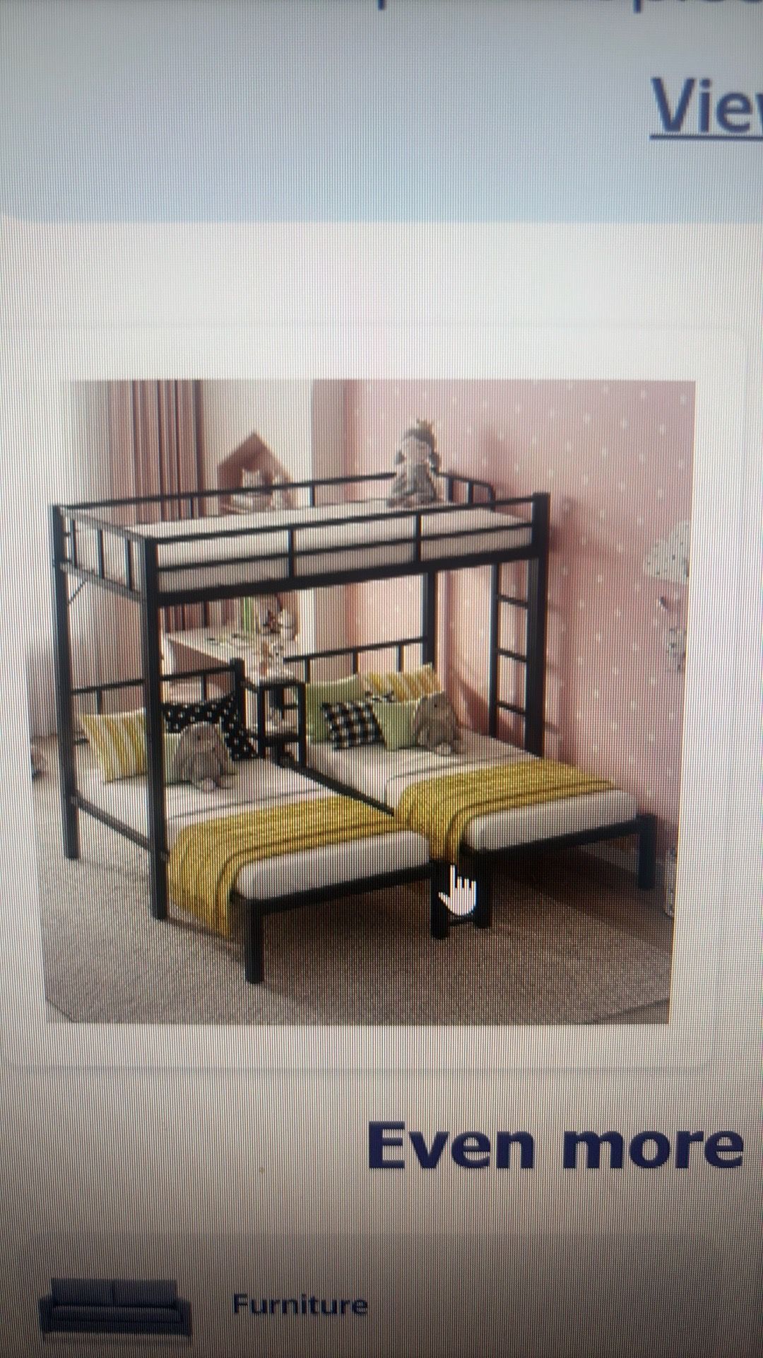 Metal-triple bed frame twins