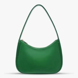Small Hobo Shoulder Bag/Clutch Purse with Zipper Closure, Kelly Green, NEW
