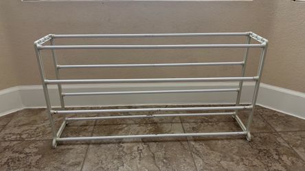 White 4-Tier Metal Shoe Rack