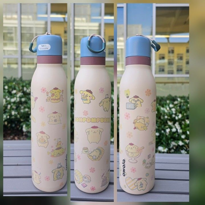 24oz Owala Free Sip Spout Beige Tan Pompompurin Waterbottle