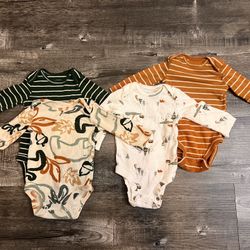SET OF 4 BABY LONG SLEEVE BODYSUITS