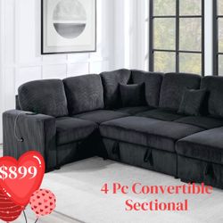 ❤️4 PC CONVERTIBLE SECTIONAL ❤️