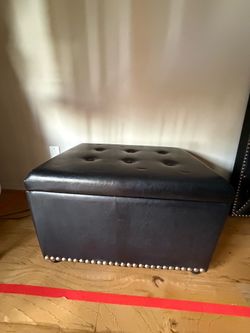 Faux Leather ottoman with storage