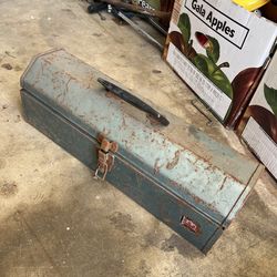 Vintage Metal Toolbox w/ Tools – Heavy Duty Steel – Old School Mechanic Set