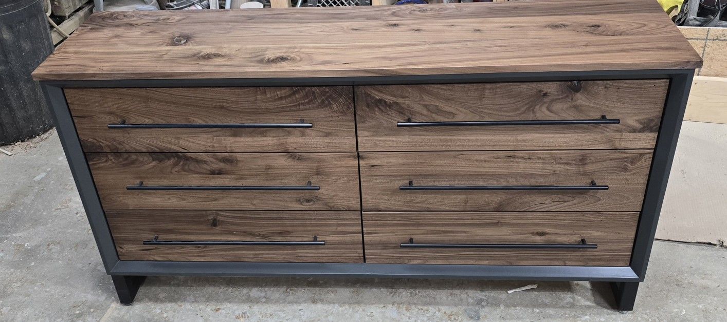 60" X 30t X 17d Handcrafted Modern Industrial 6 Drawer Dressers
