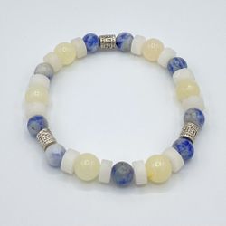 Balance & Positivity Bracelet | 8-10mm Semi-precious Gemstone Bracelets | Sodalite • Quartz • Agate | Handmade |