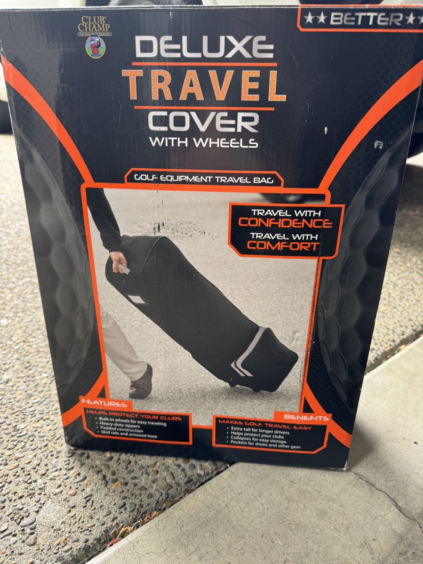 Club Champ Deluxe Golf Travel Cover with Wheels – New in Box