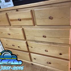 Nine Drawer Dresser Natural Pinewood Chest Cajonera Comoda
