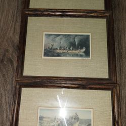 Vintage Frances Ann Hopkins " Voyageurs " Framed Prints