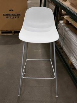 Modern White Counter Height Stools – Commercial Café / Office Seating