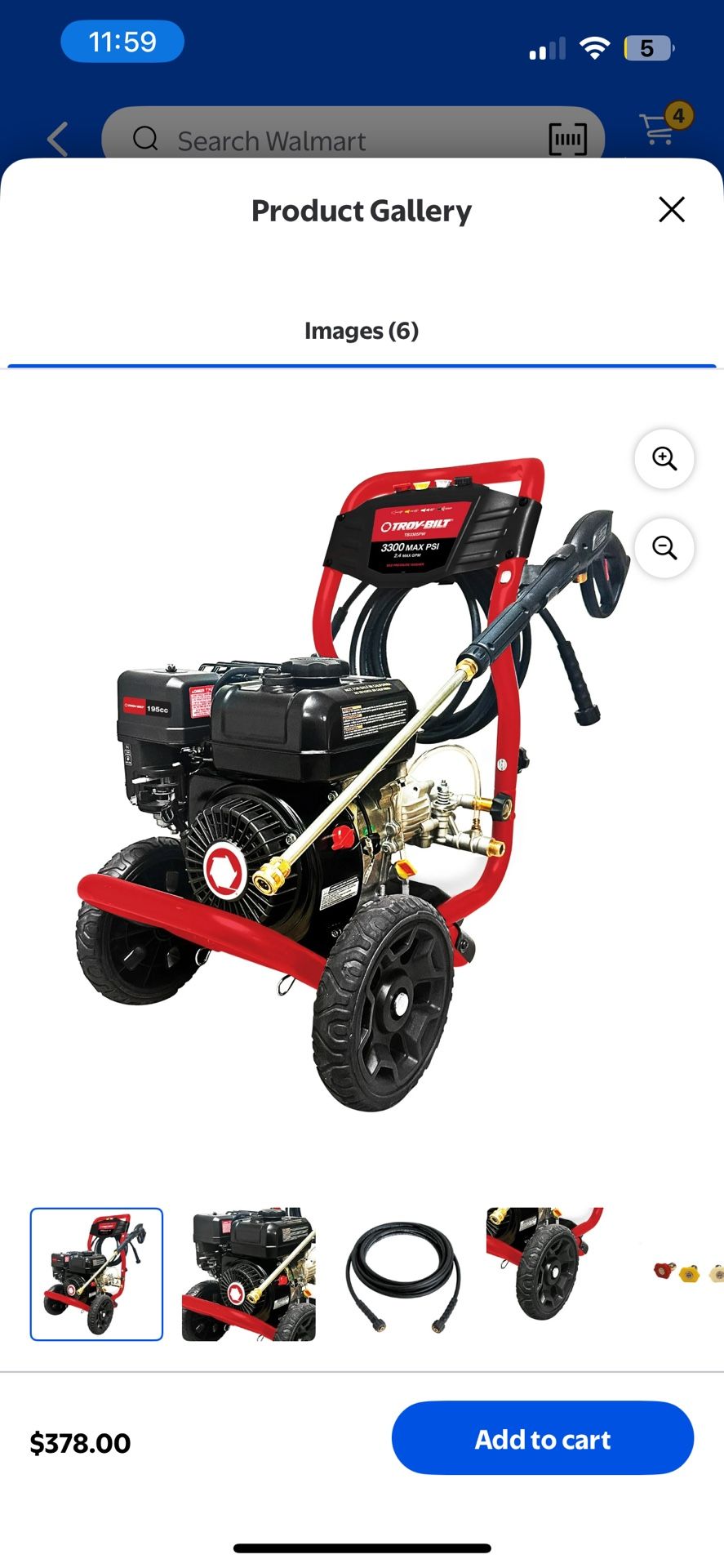 Troy-Bilt 3300 PSI Gas Pressure Washer