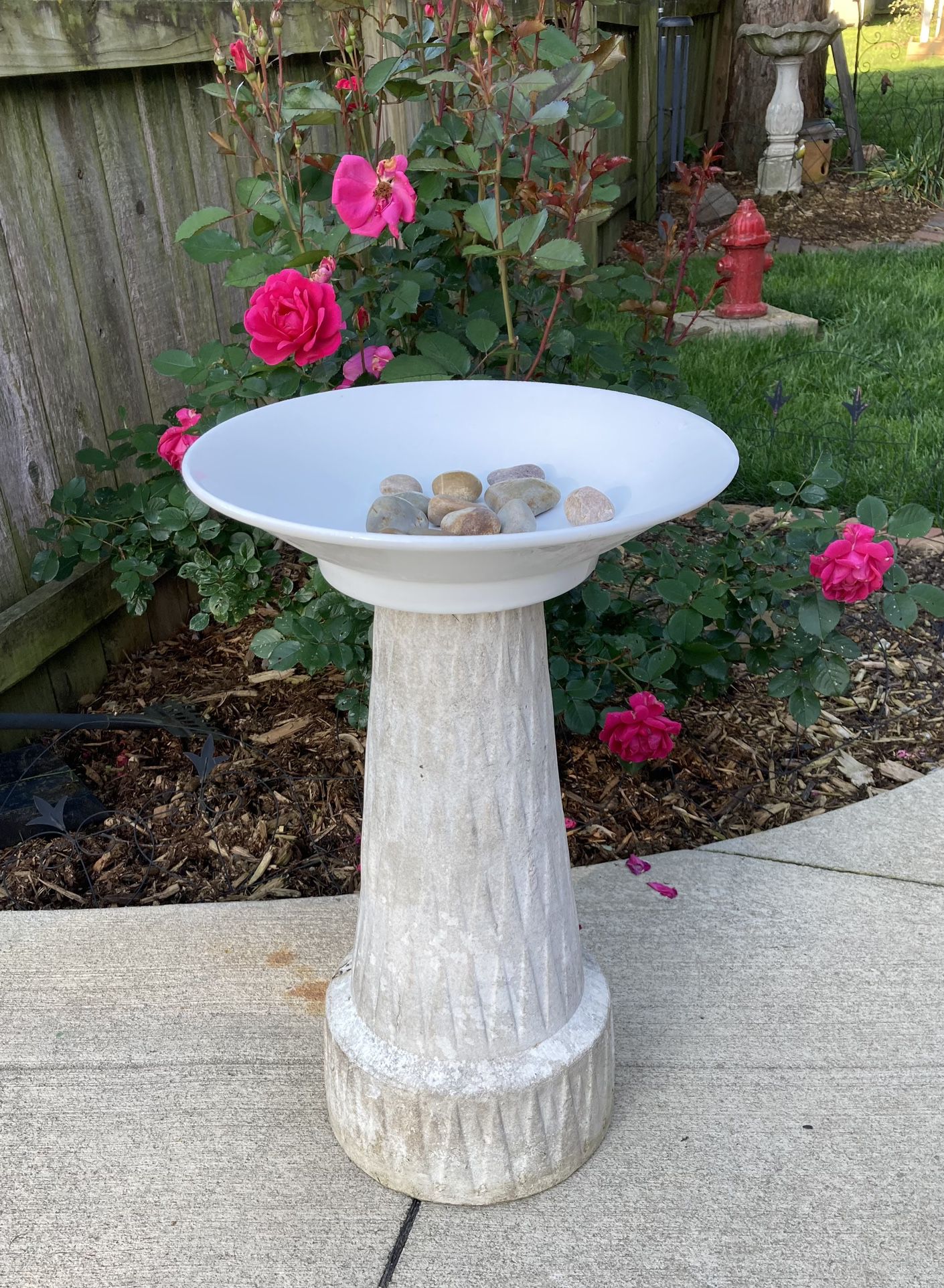 Heavy One of a Kind Bird Bath. The Birds Will Love It. Approximately 26” Tall.