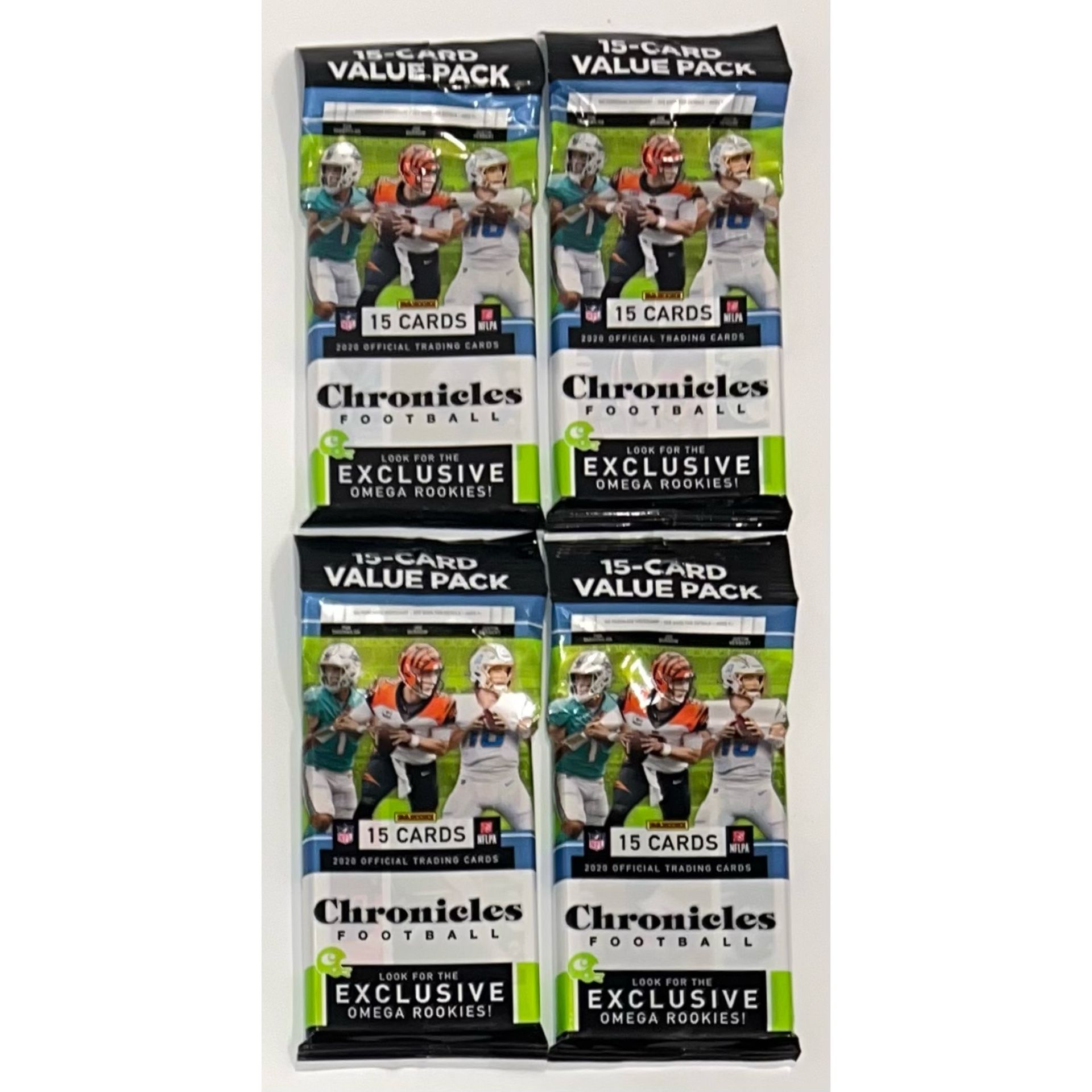 (4) 2020 Panini Chronicles Football Value Packs Brand New & Factory Sealed 4 Pack Lot Fat Cello Packs NFL Cards Burrow Tua Hurts Auto RC?