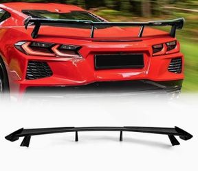 Rear spoiler, Carbon Fiber, Compatible with 2020–2023 Corvette C8 Stingray Z51.   Alerón trasero de fibra de carbono, compatible con Corvette C8 Sting
