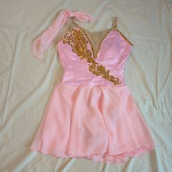 Talisman Cupid Professional Ballet Tunic Dress Costume Pink and Gold
